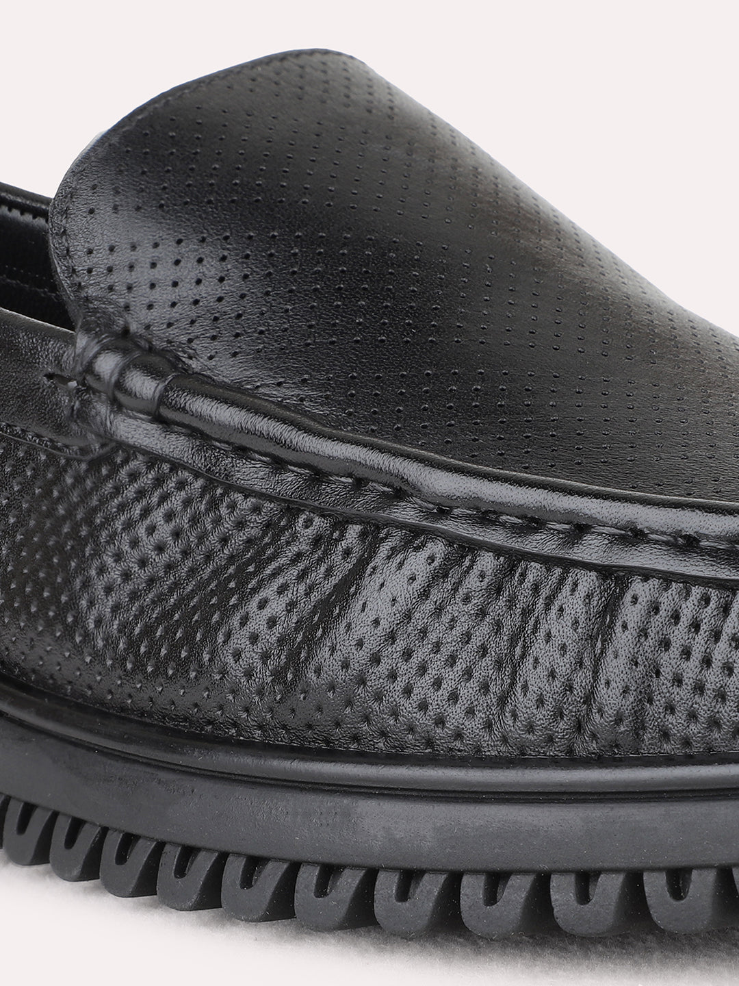 Mens Black Formal Solid Pattern Round Toe Loafers