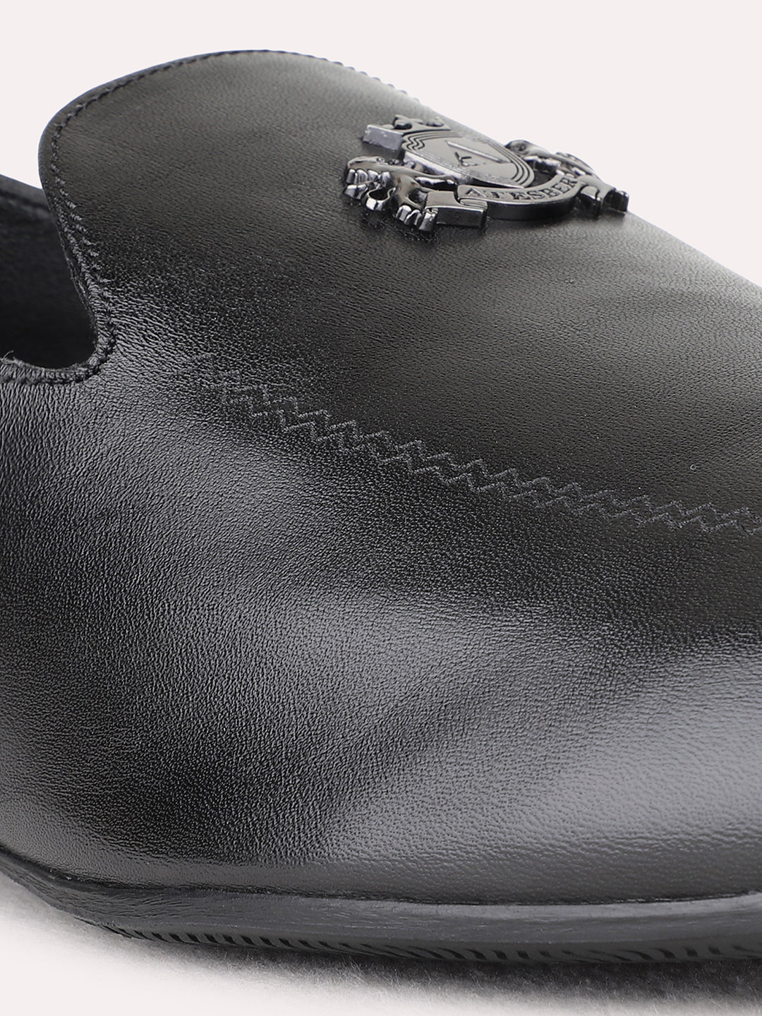 Mens Black Formal Solid Narrow Toe Loafer Shoes