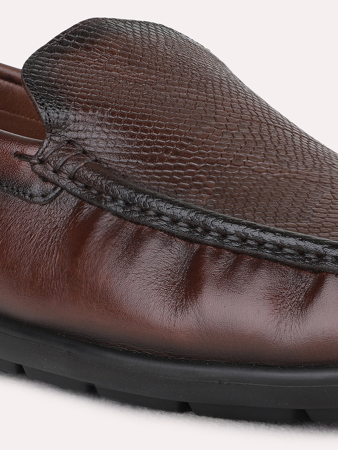 Mens Brown Formal Solid Pattern Round Toe Loafers