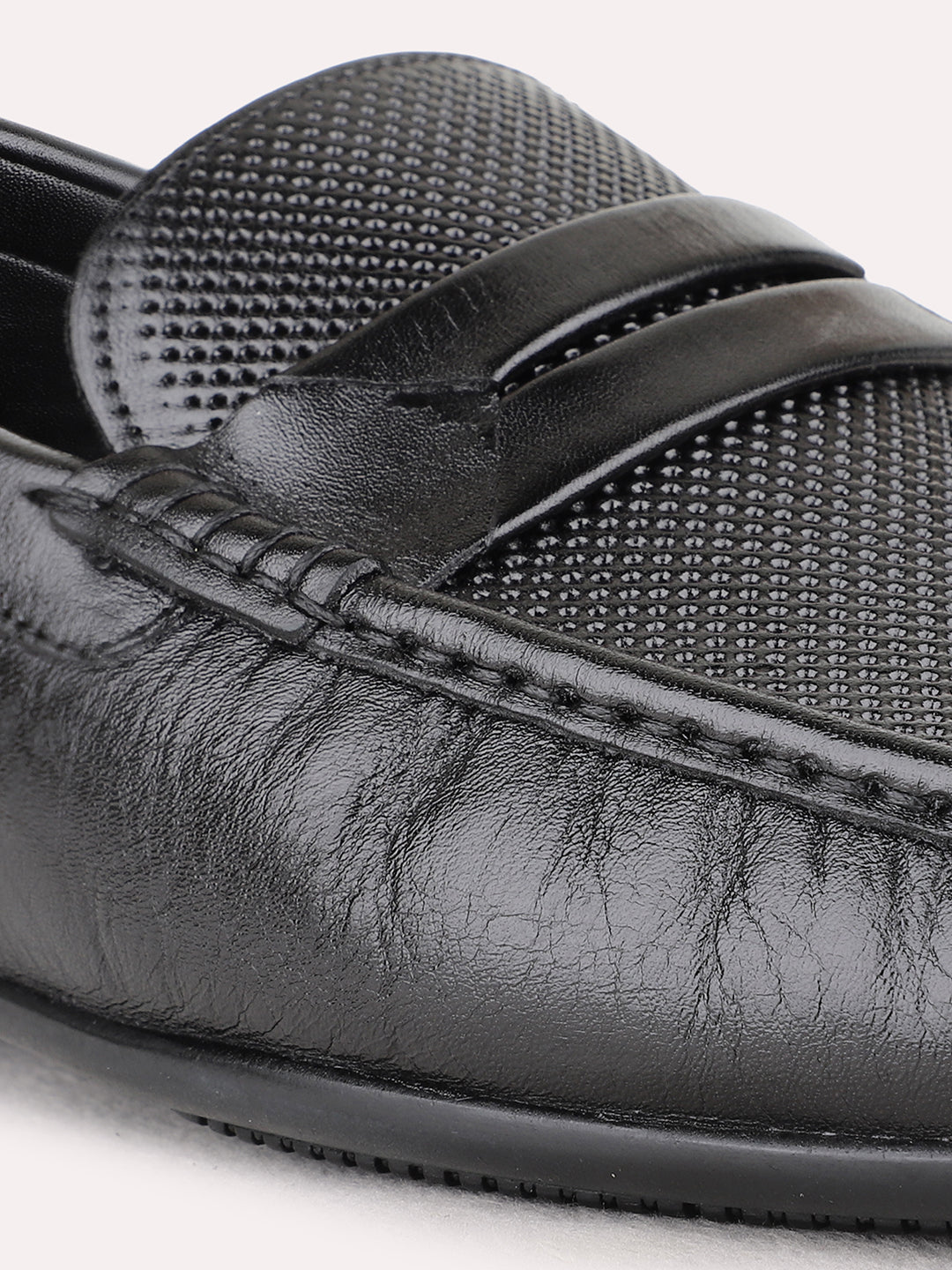 Mens Black Party Wear Solid Square Toe Loafer Shoes