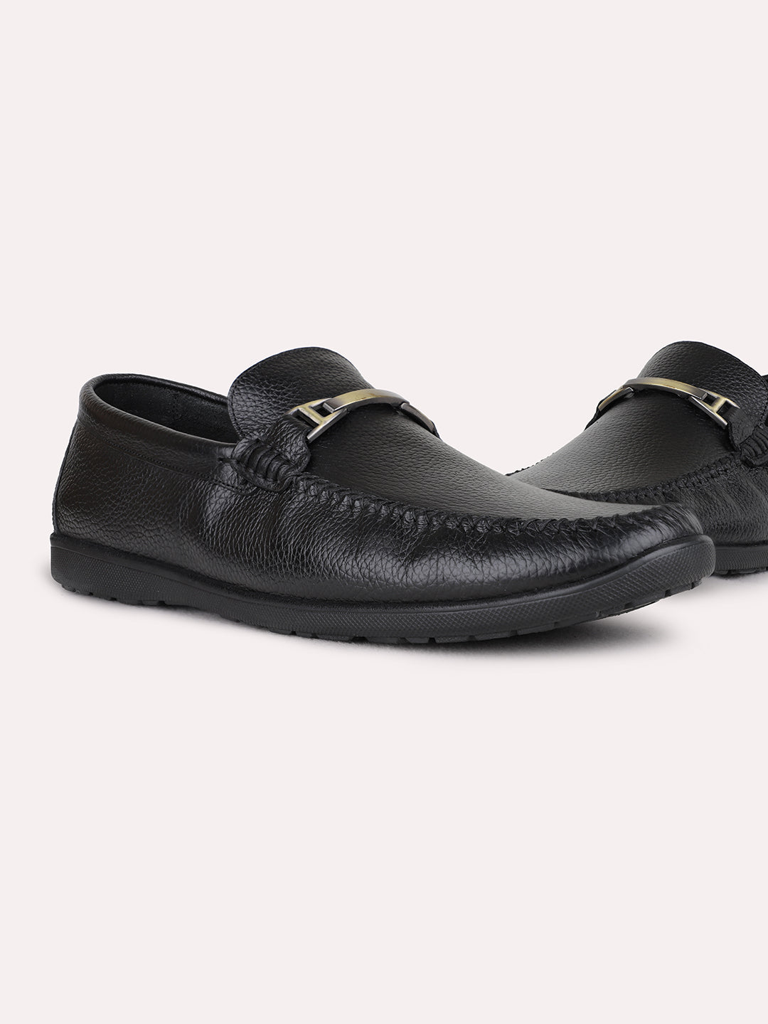 Mens Black Formal Solid Pattern Round Toe Shape Loafers