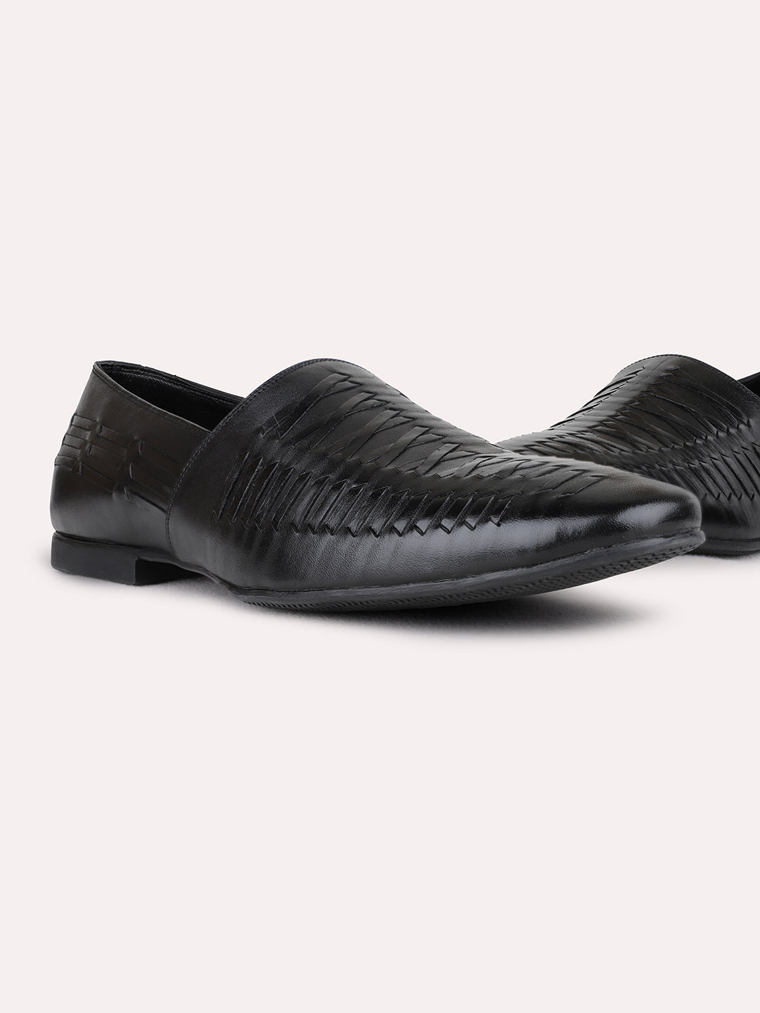 Mens Black Formal Solid Pattern Round Toe Loafer