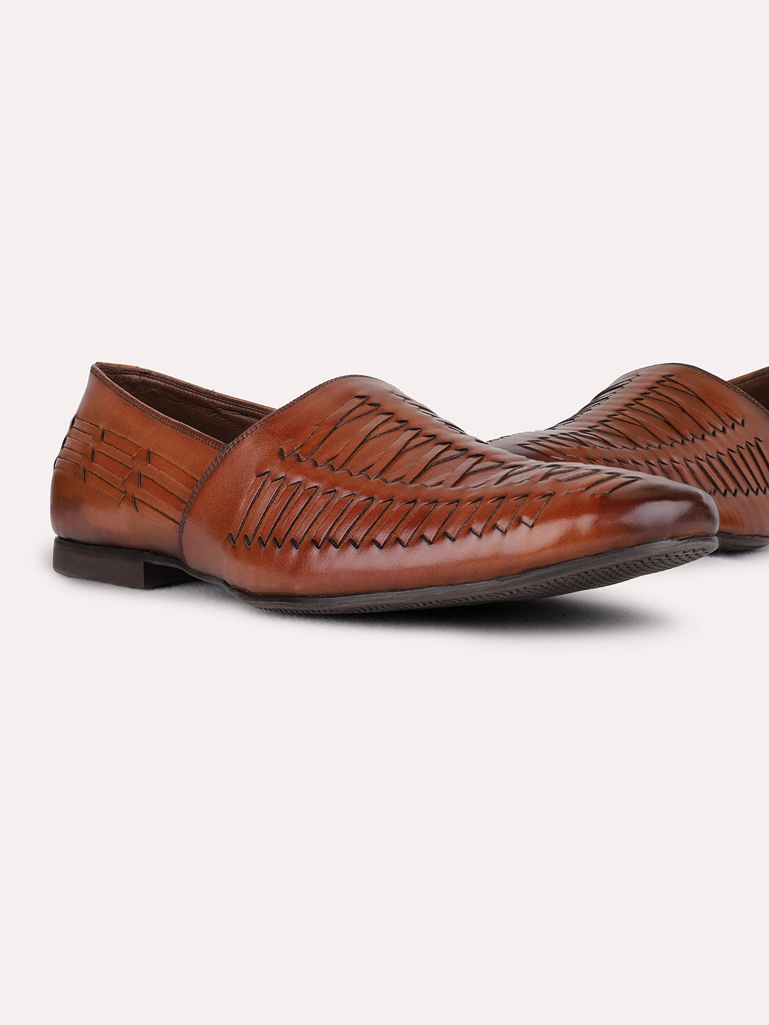 Mens Tan Formal Solid Round Toe Loafer Shoes