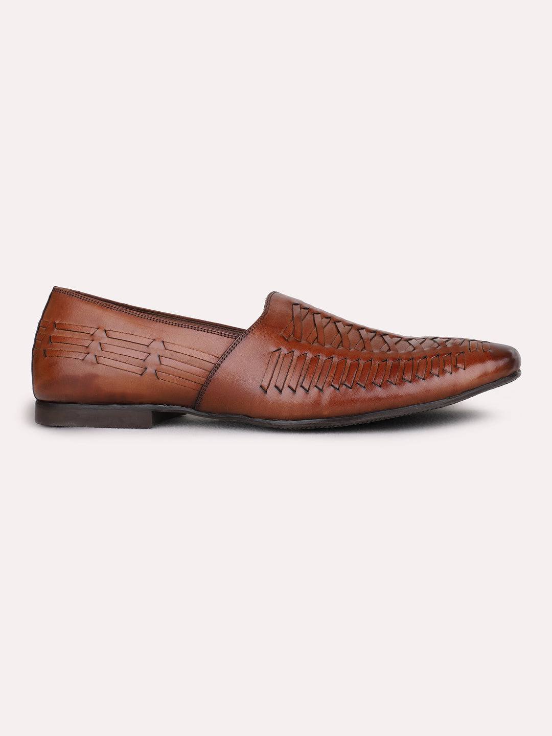 Mens Tan Formal Solid Round Toe Loafer Shoes