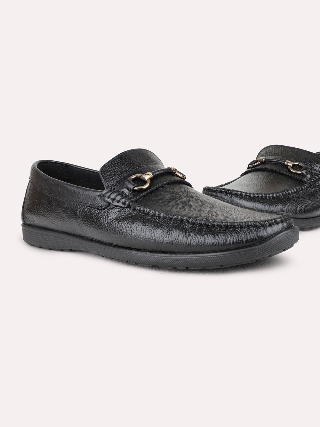 Mens Black Formal Solid Round Toe Loafer Shoes