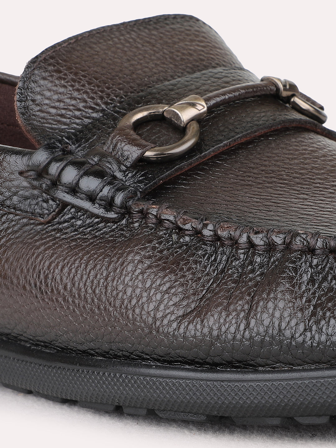 Mens Brown Formal Solid Round Toe Loafer Shoes