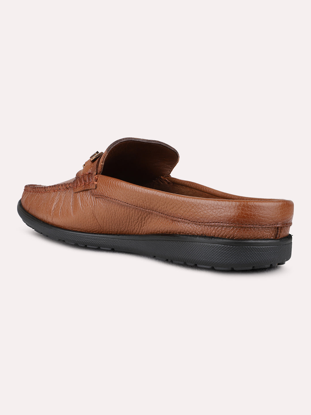 Mens Tan Party Wear Solid Square Toe Loafer Shoes