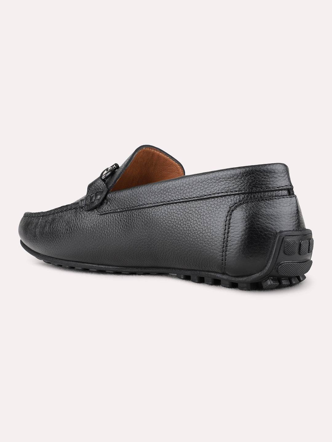 Mens Black Casual Solid Square Toe Loafers