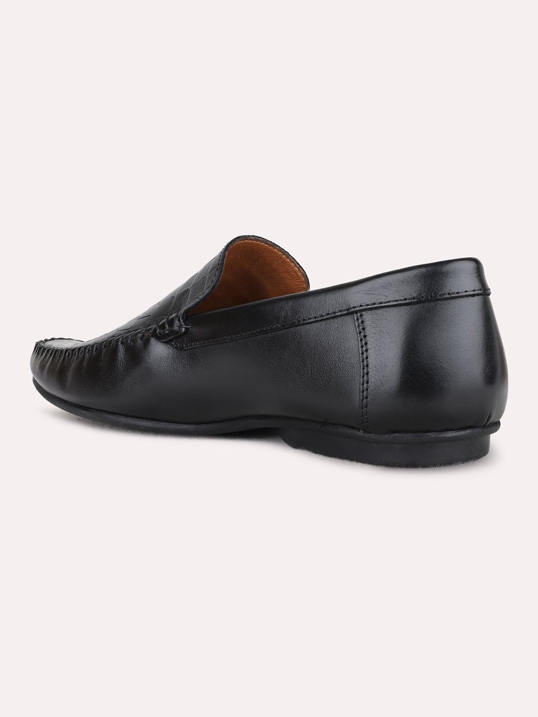 Mens Black Casual Solid Pattern Square Toe Loafers