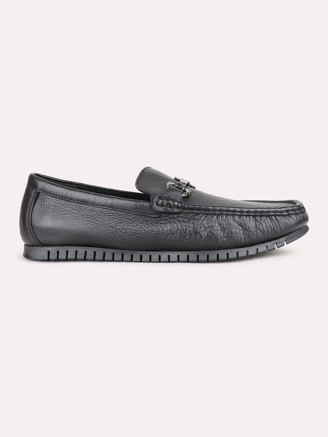 Mens Black Party Wear Solid Square Toe Loafer Shoes