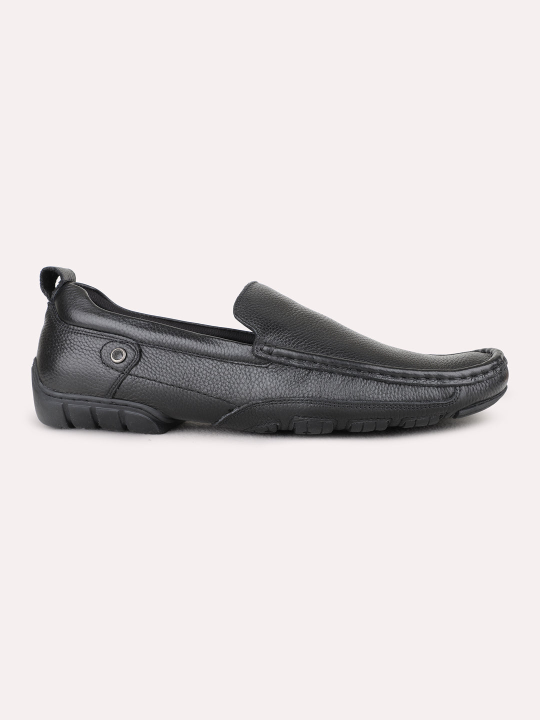 Mens Black Party Wear Solid Square Toe Loafer Shoes