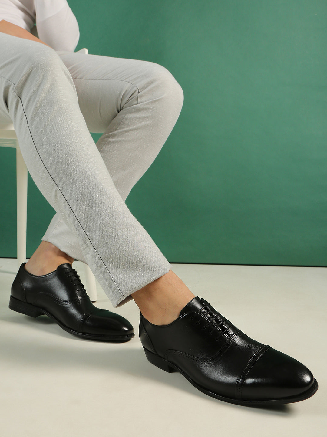 Mens Black Formal Party Wear Solid Pointed Toe Derby Shoe