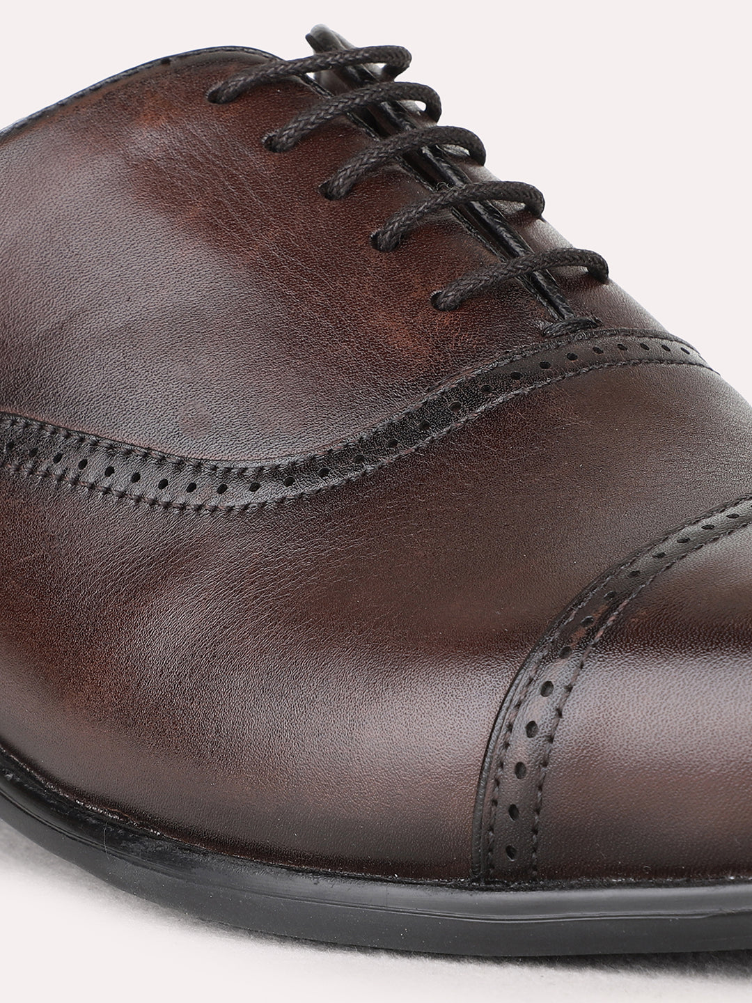 Mens Brown Formal Party Wear Solid Pointed Toe Derby Shoe