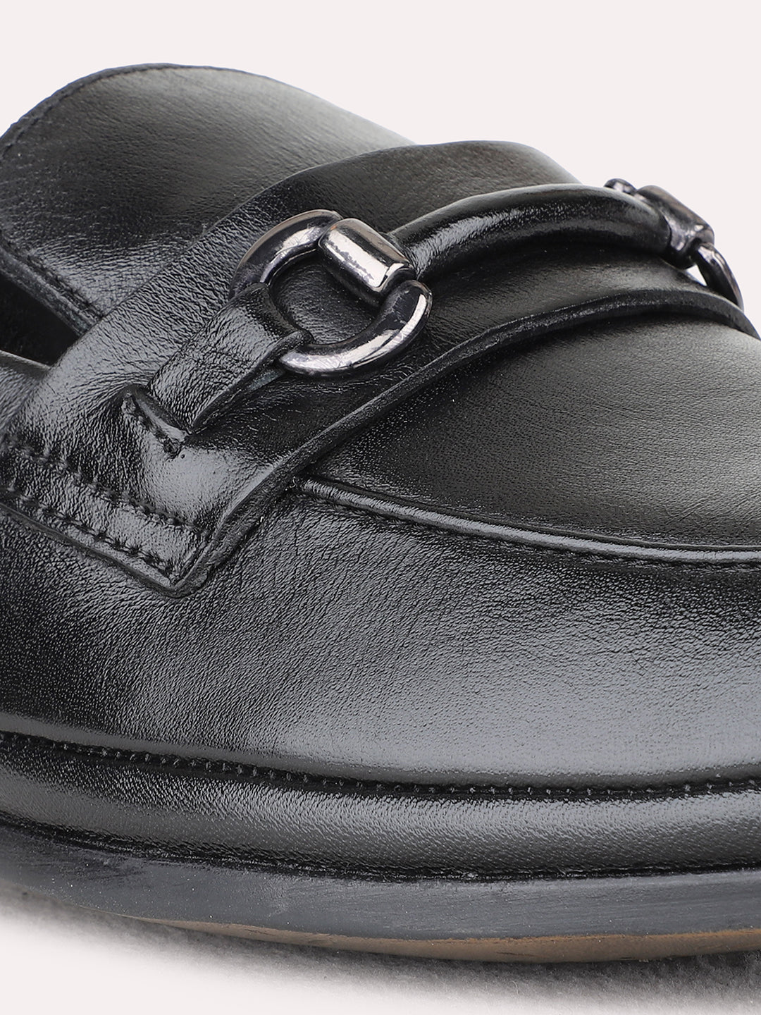 Mens Black Casual Solid Pointed Toe Loafer Shoes