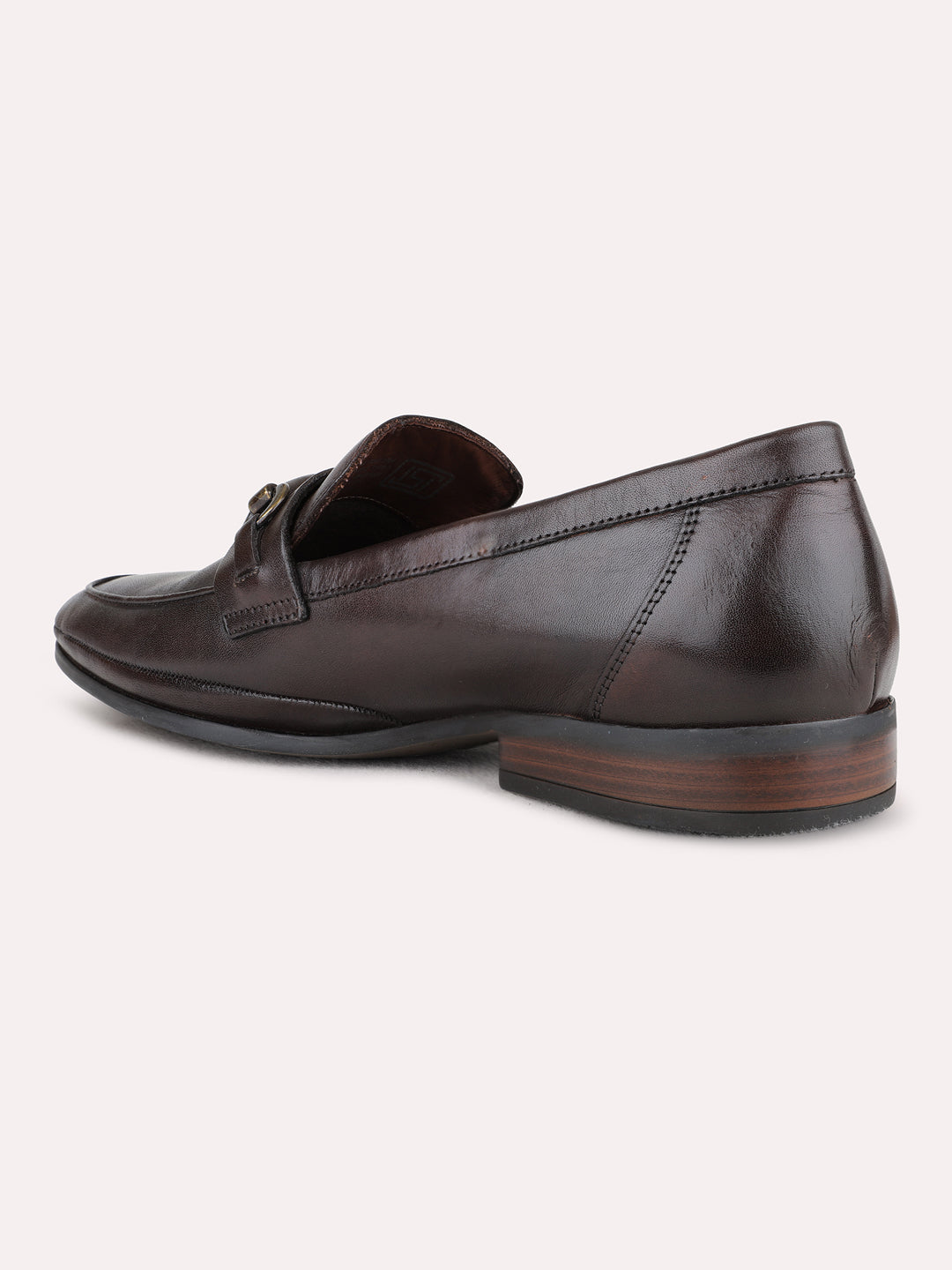 Mens Brown Party Wear Solid Round Toe Loafer Shoes