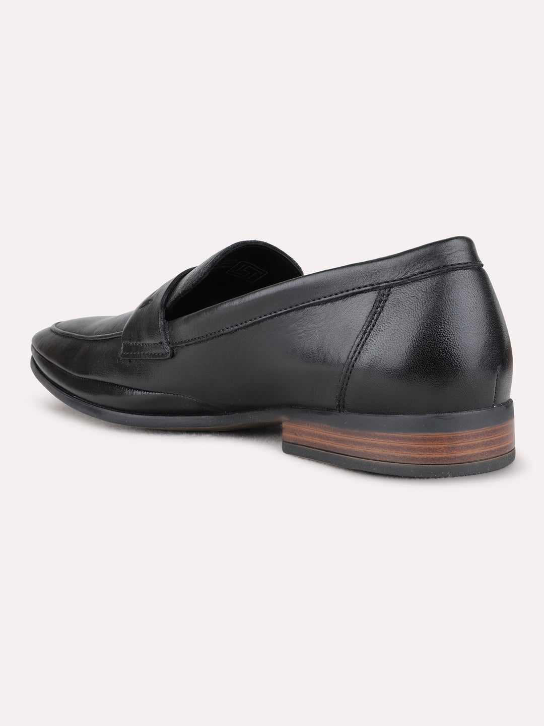 Mens Black Party Wear Solid Round Toe Loafer Shoes