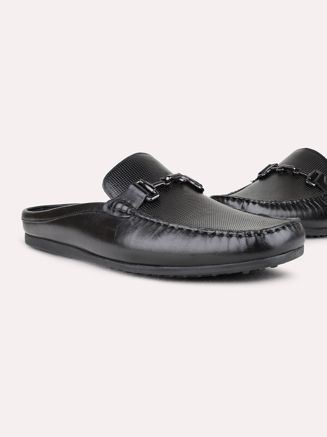 Mens Black Solid Pattern Formal Square Toe Loafer Shoes