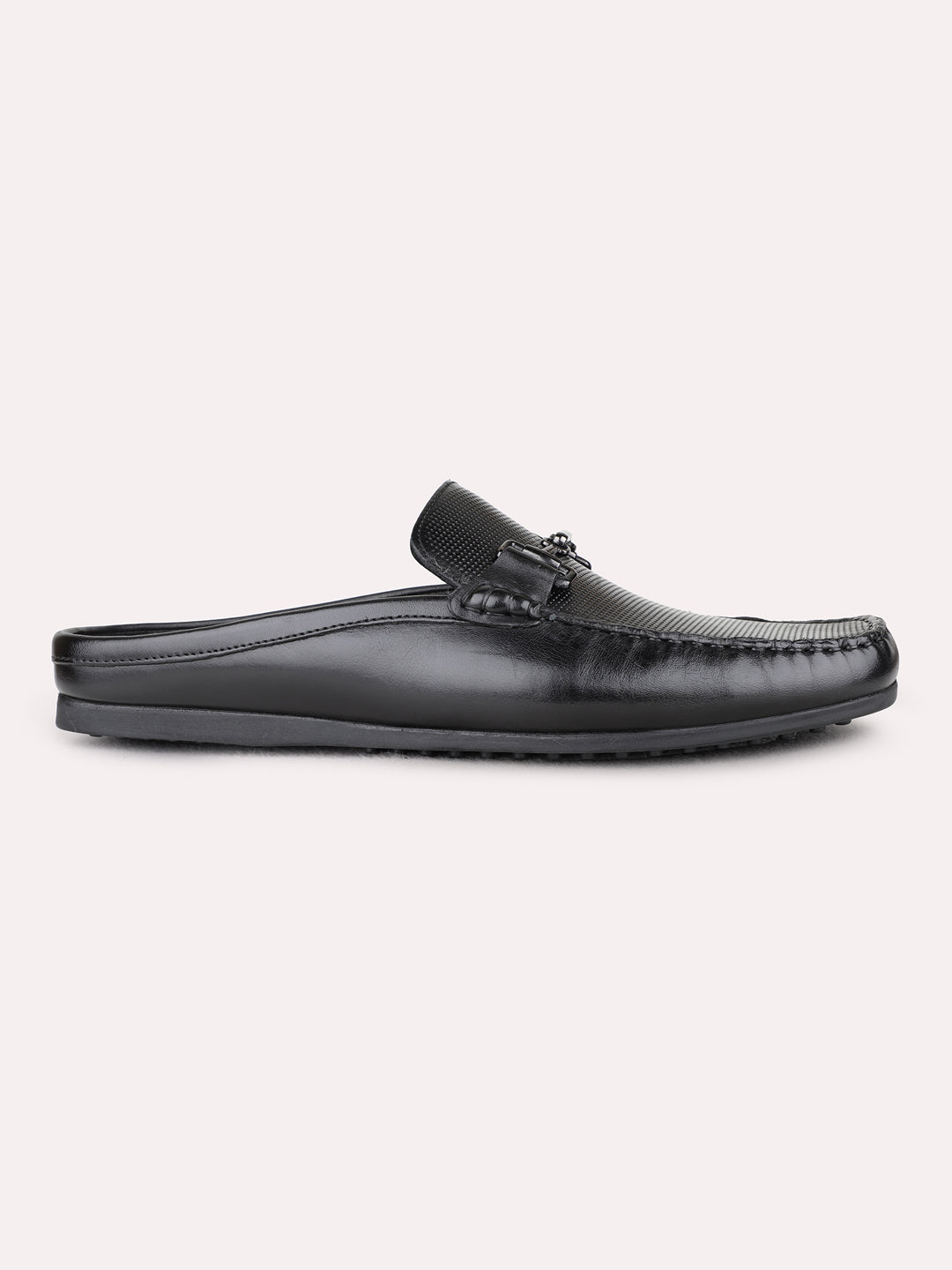 Mens Black Solid Pattern Formal Square Toe Loafer Shoes