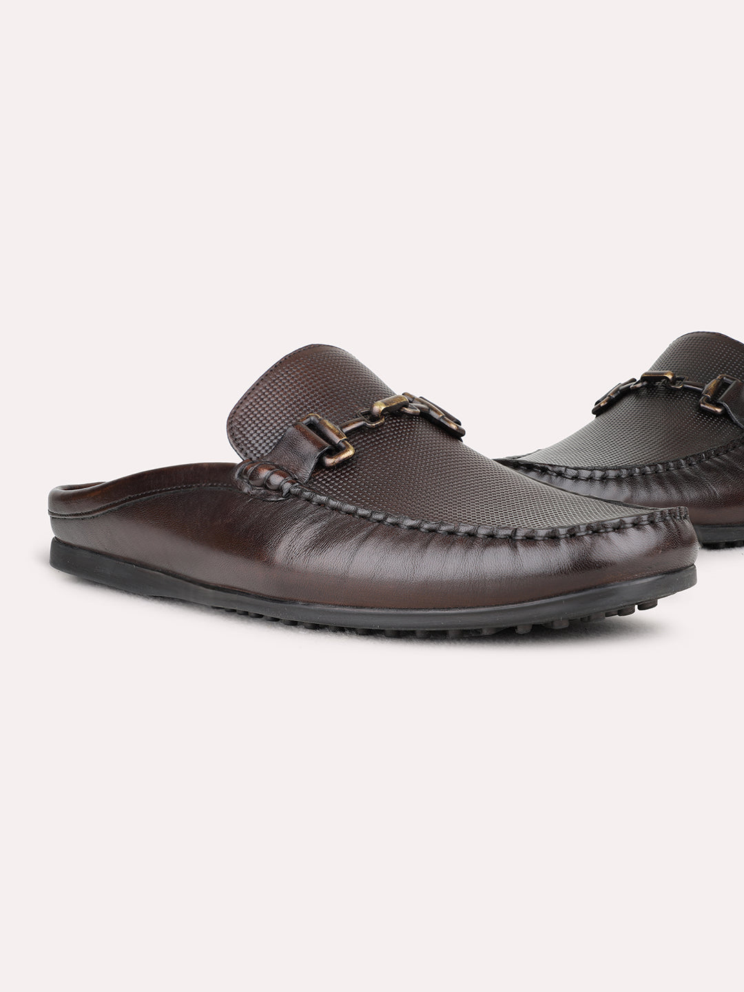 Mens Brown Formal Solid Pattern Square Toe Loafer Shoes