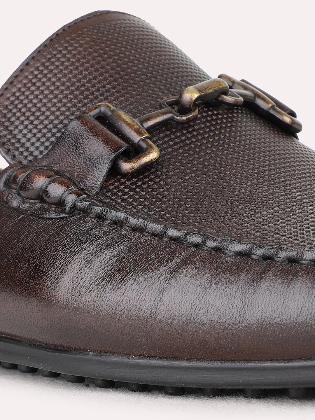 Mens Brown Formal Solid Pattern Square Toe Loafer Shoes