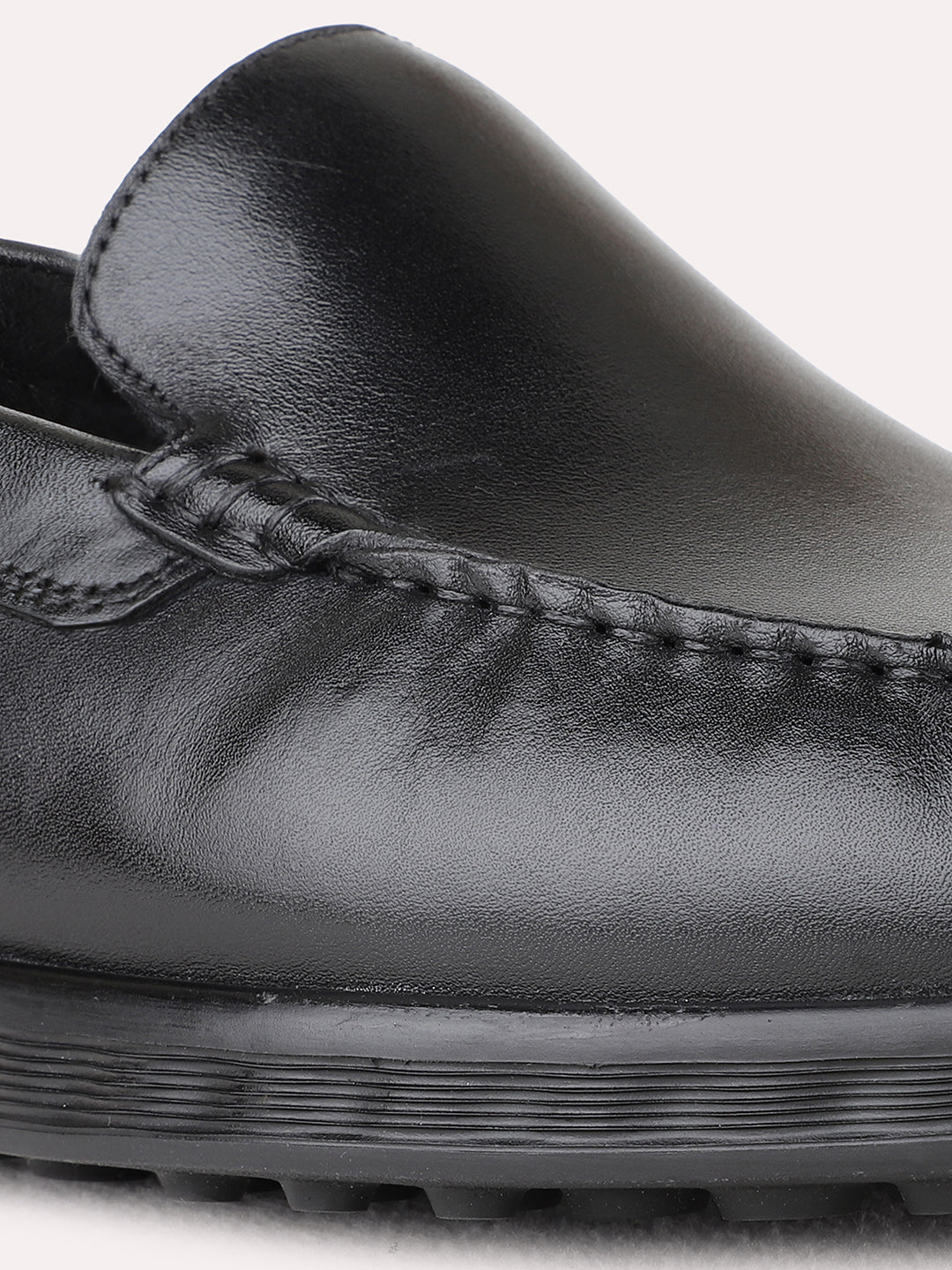 Mens Black Formal Solid Square Toe Loafer Shoes