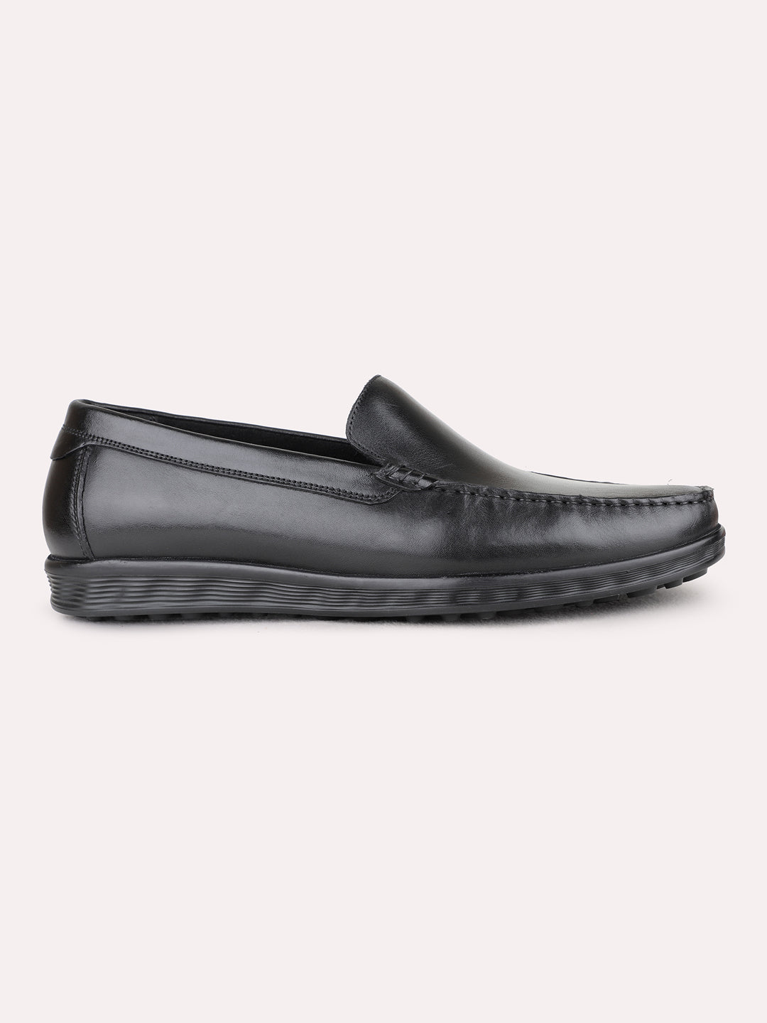Mens Black Formal Solid Square Toe Loafer Shoes