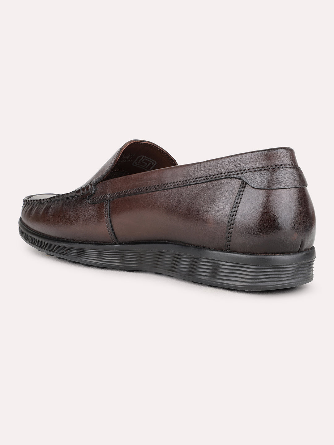 Mens Brown Formal Solid Square Toe Loafer Shoes