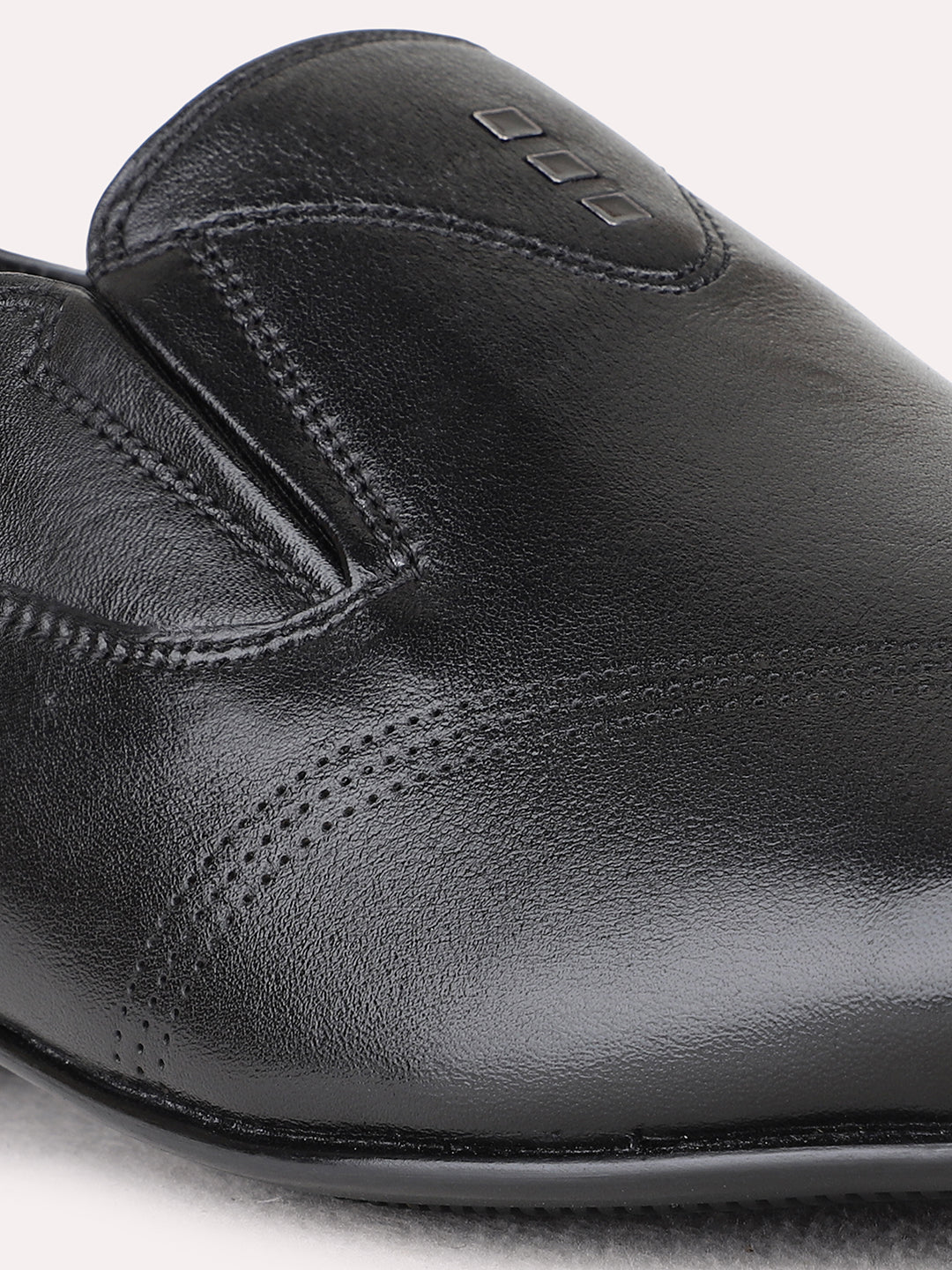 Mens Black Casual Solid Pattern Pointed Toe Loafers