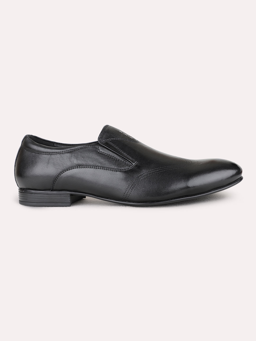 Mens Black Casual Solid Pattern Pointed Toe Loafers
