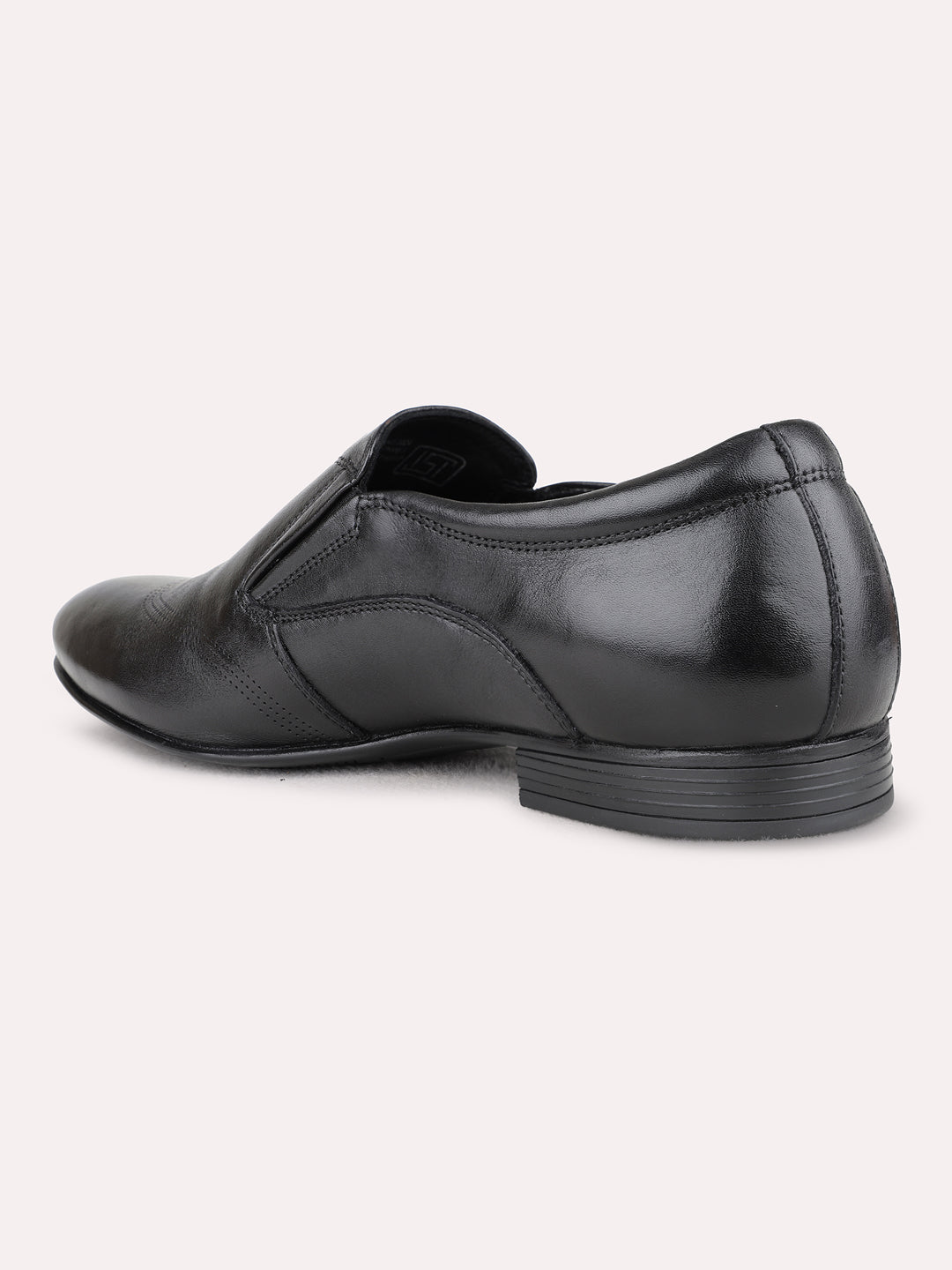 Mens Black Casual Solid Pattern Pointed Toe Loafers