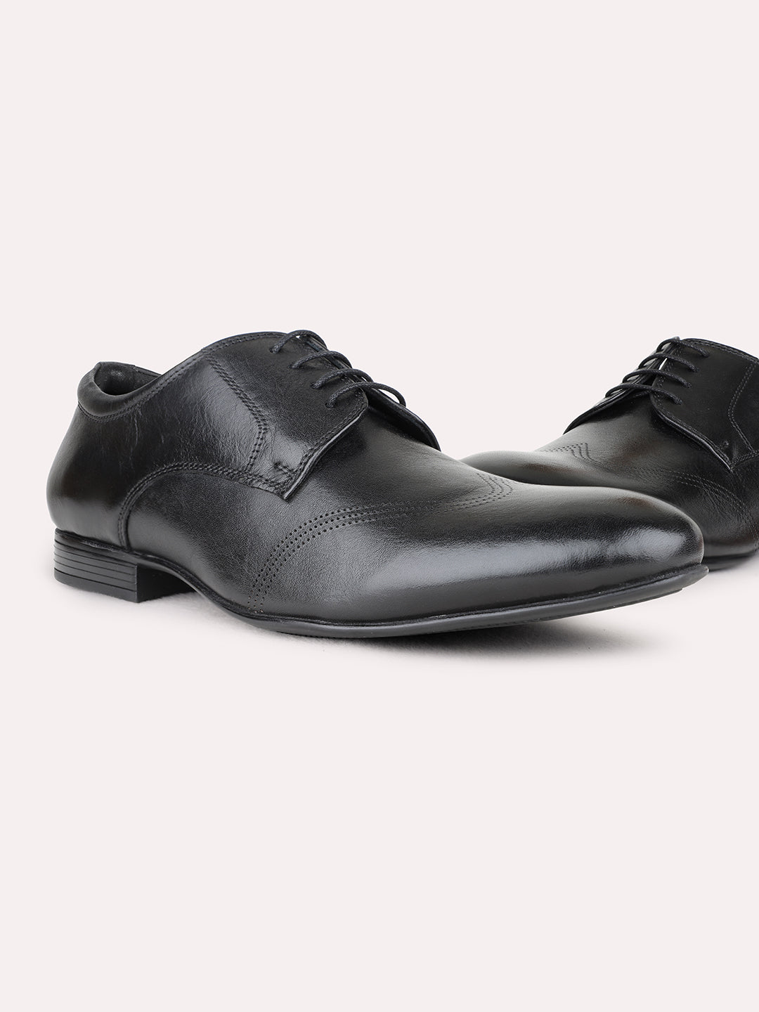 Mens Black Formal Party Wear Solid Pointed Toe Derby