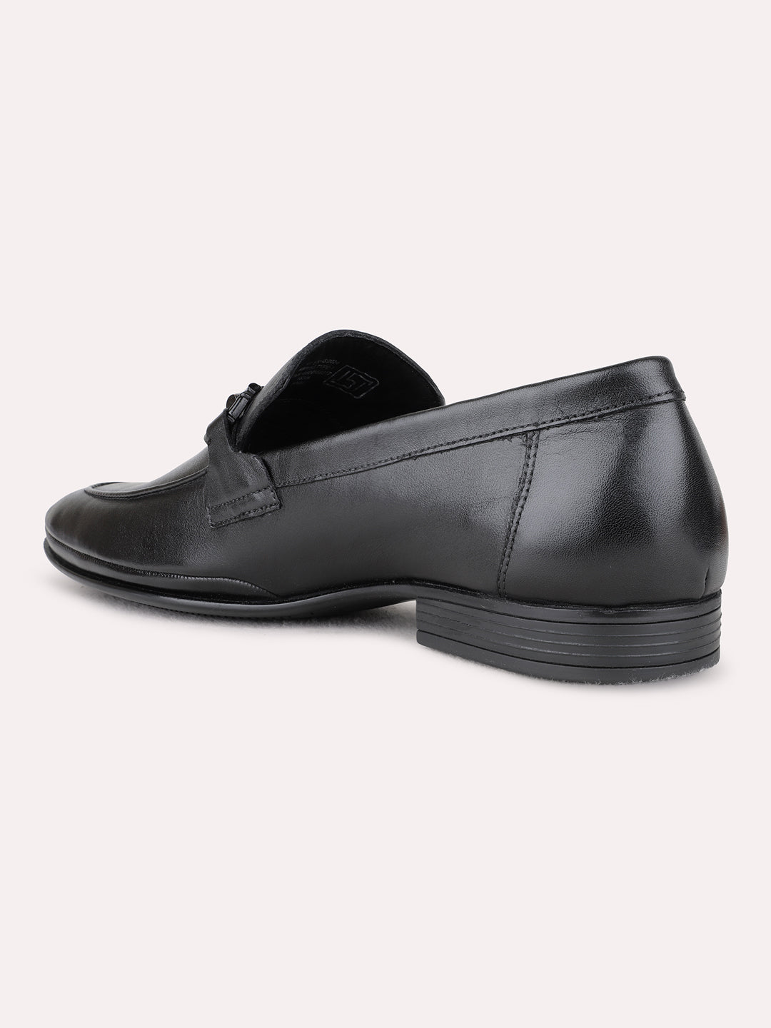 Mens Black Party Wear Solid Round Toe Loafer Shoes