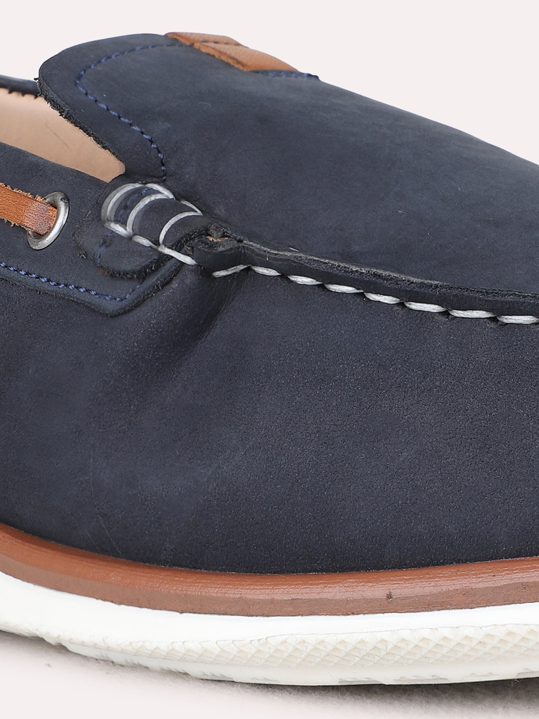 Mens Blue Party Wear Solid Round Toe Loafer Shoes