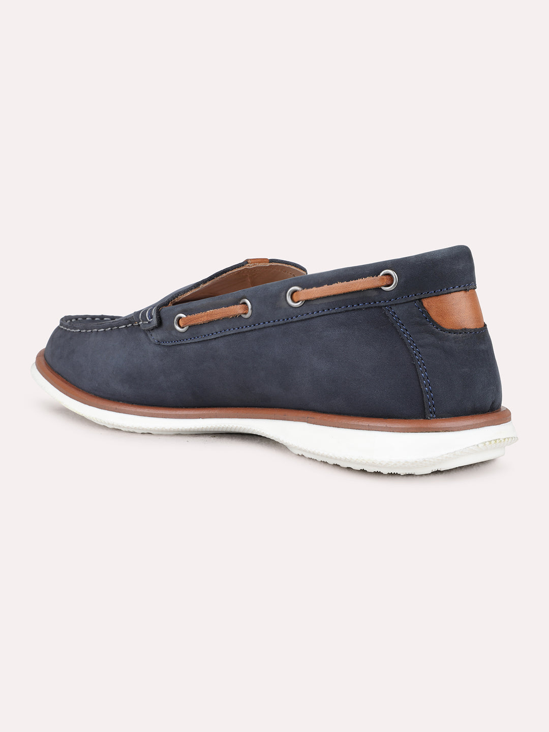 Mens Blue Party Wear Solid Round Toe Loafer Shoes