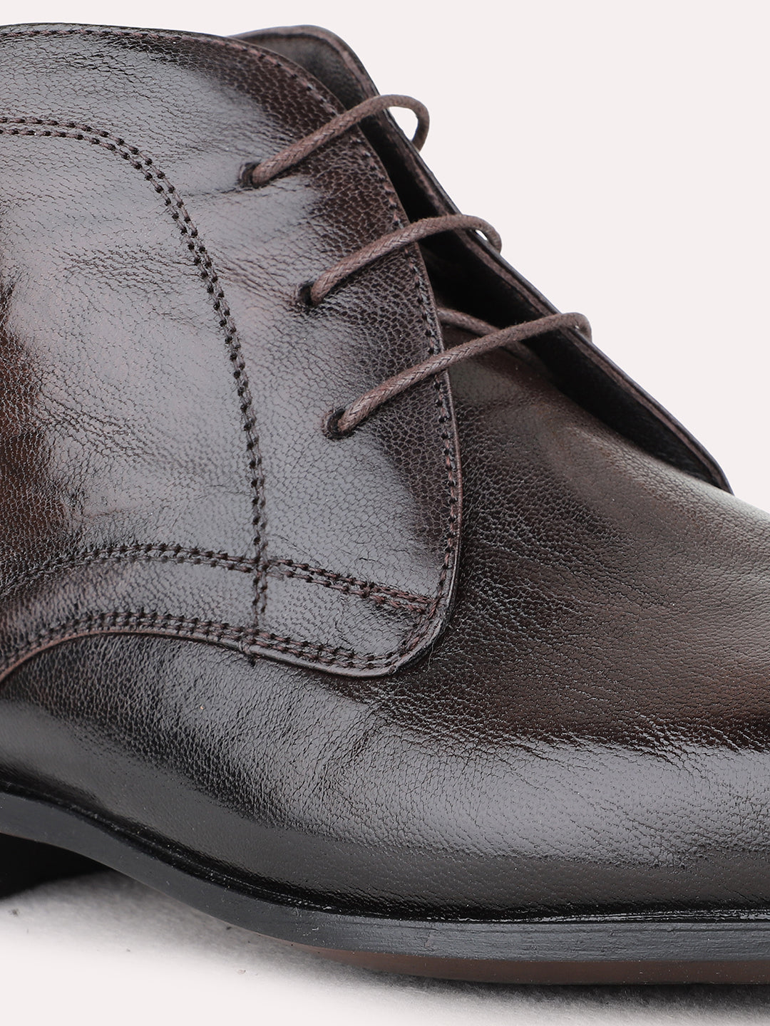 Mens Brown Party Wear Solid Round Toe Outdoor Boots
