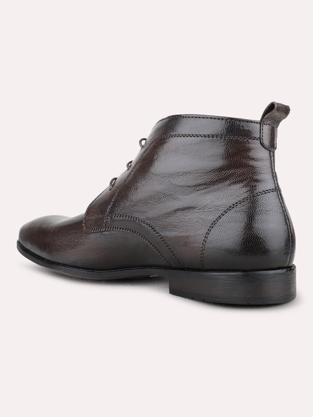 Mens Brown Party Wear Solid Round Toe Outdoor Boots