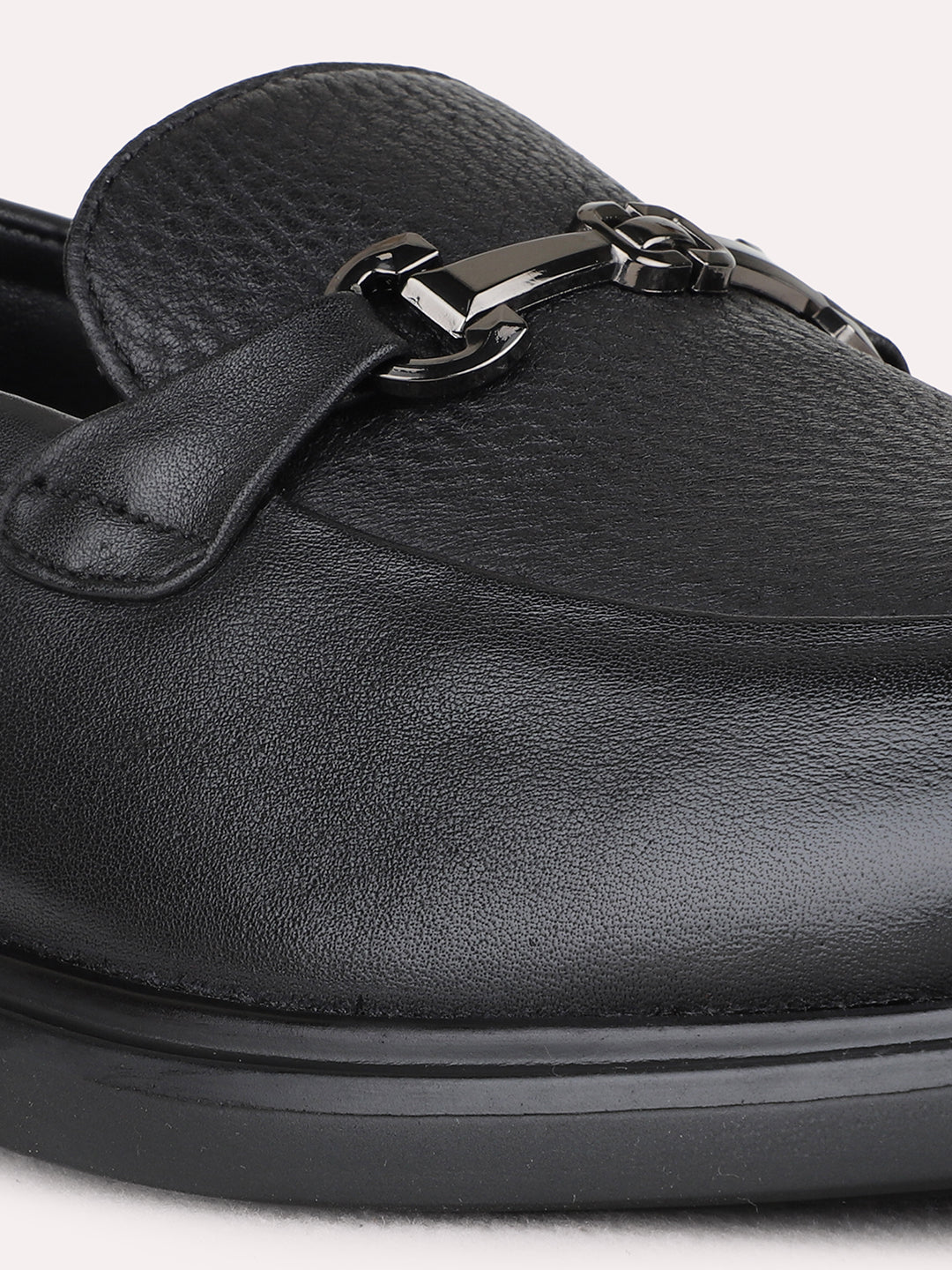 Mens Black Formal Solid Narrow Toe Loafers Shoe
