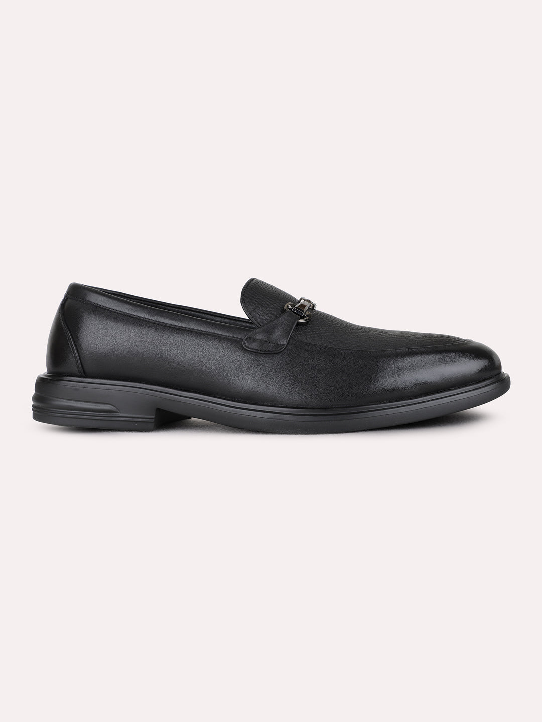 Mens Black Formal Solid Narrow Toe Loafers Shoe
