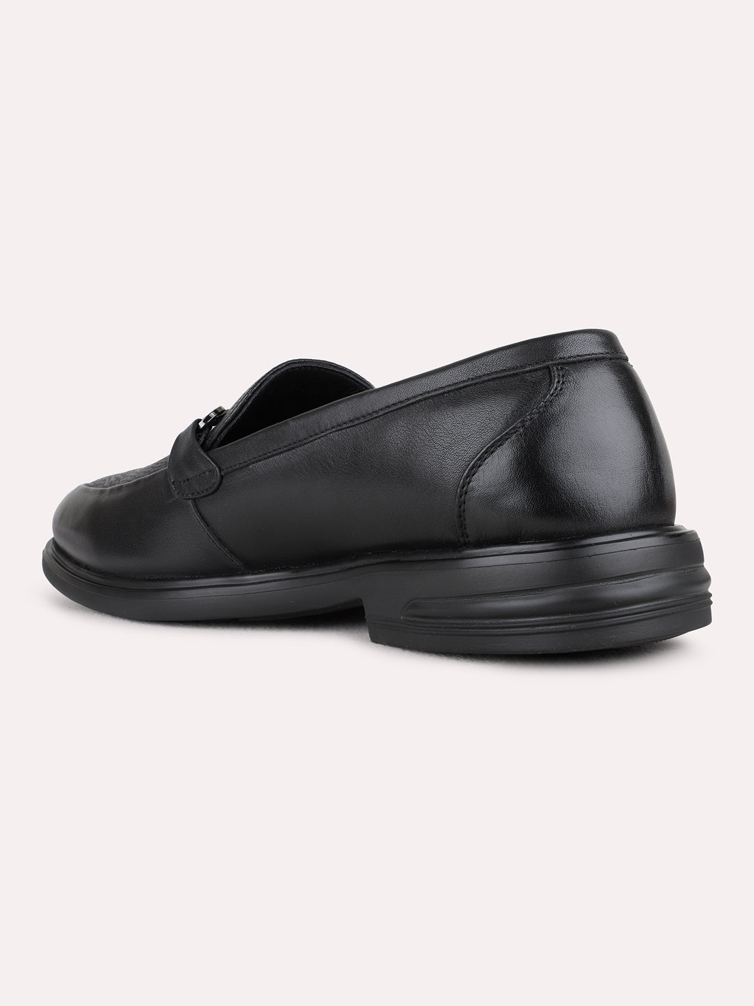 Mens Black Formal Solid Narrow Toe Loafers Shoe