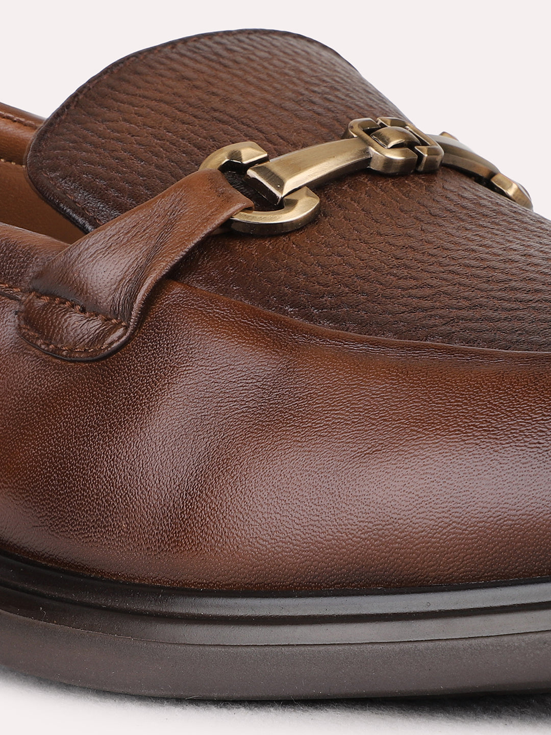 Mens Tan Formal Solid Narrow Toe Loafers Shoe