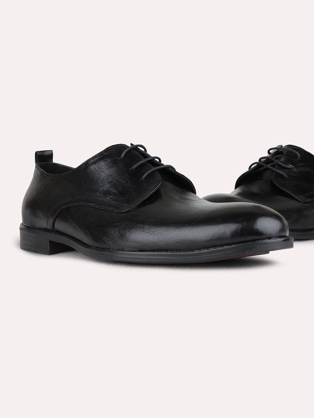 Mens Black Formal Solid Narrow Toe Shoe Lace-up Shoe