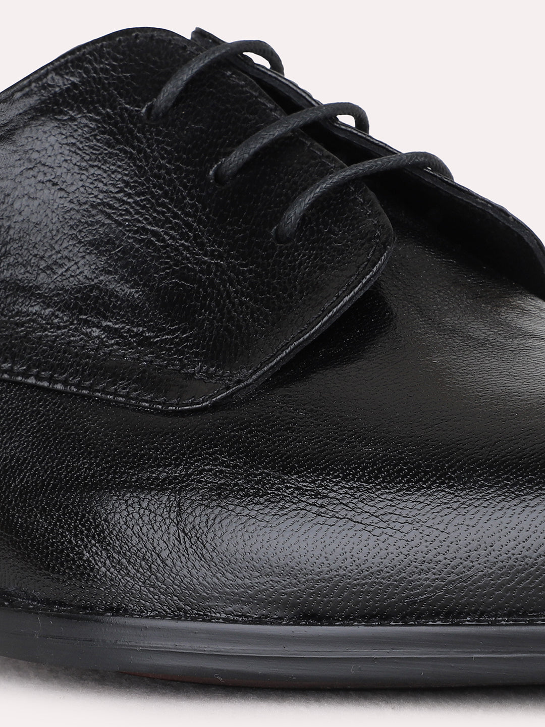 Mens Black Formal Solid Narrow Toe Shoe Lace-up Shoe