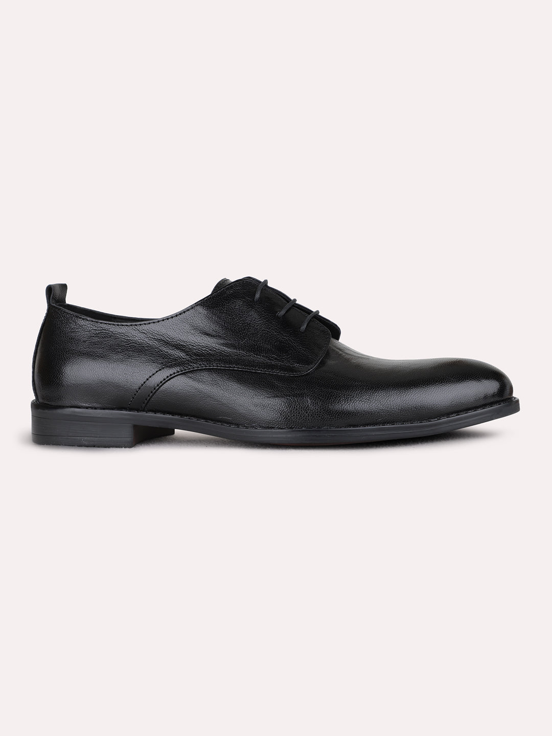 Mens Black Formal Solid Narrow Toe Shoe Lace-up Shoe