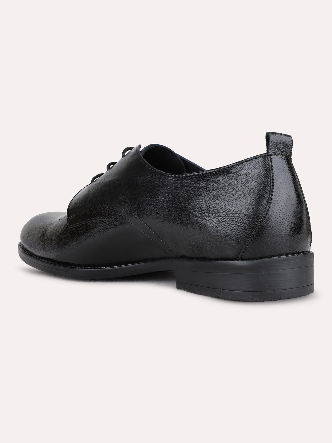 Mens Black Formal Solid Narrow Toe Shoe Lace-up Shoe