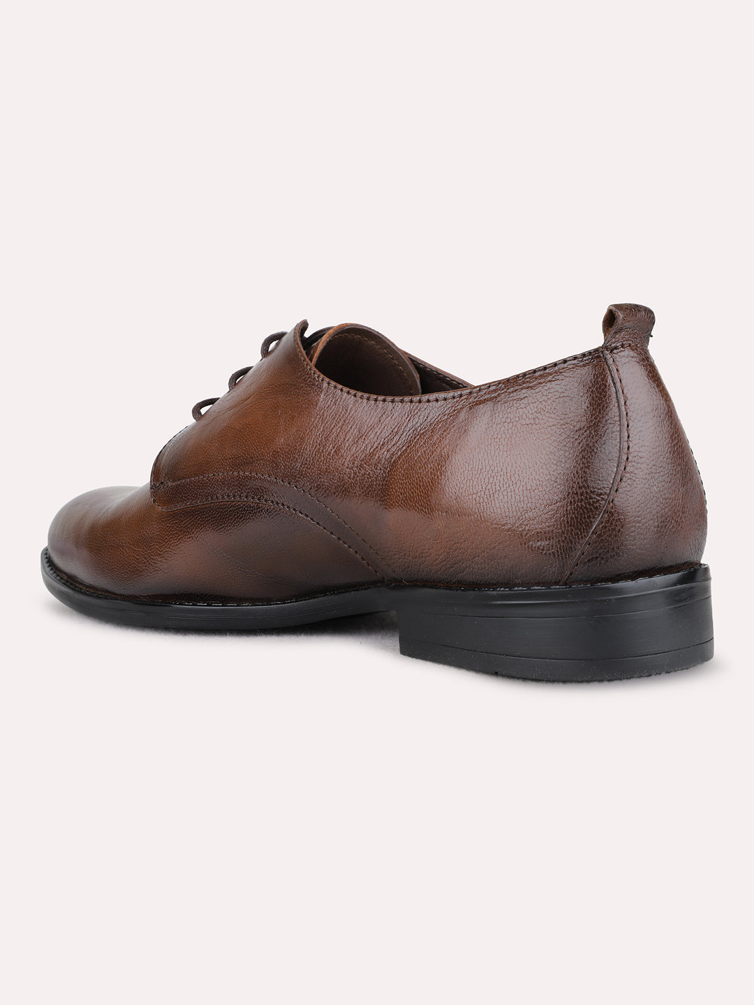 Mens Brown Formal Solid Narrow Toe Shoe Lace-up Shoe