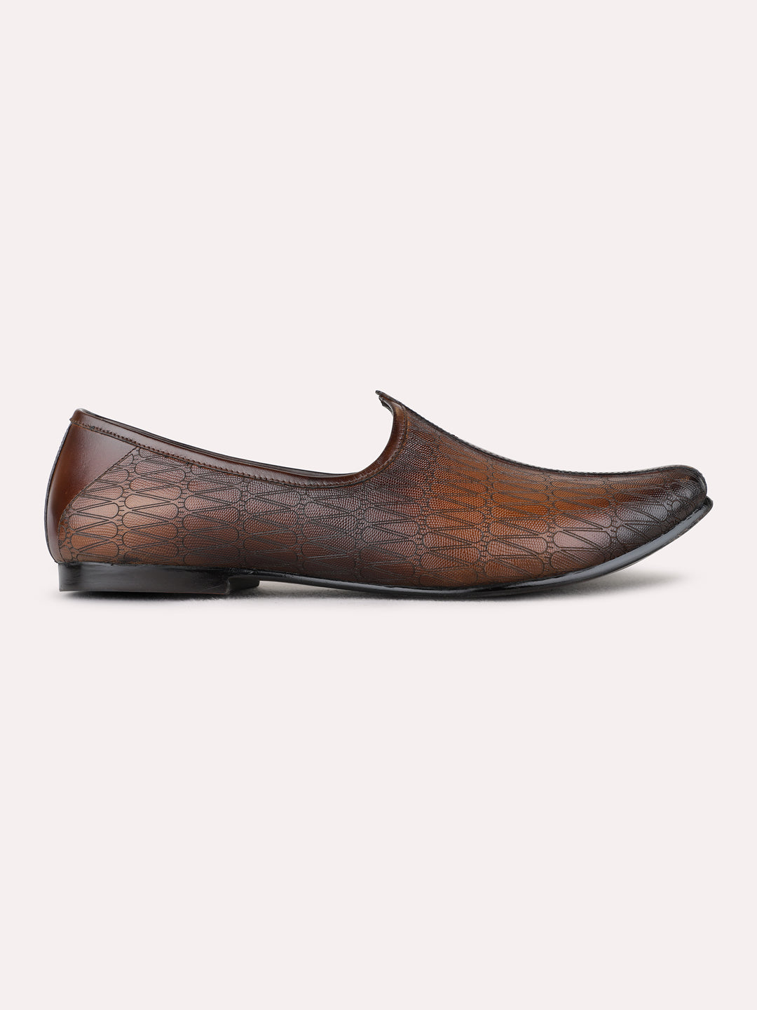 Mens Brown Casual Embellished Round Toe Loafers Shoe