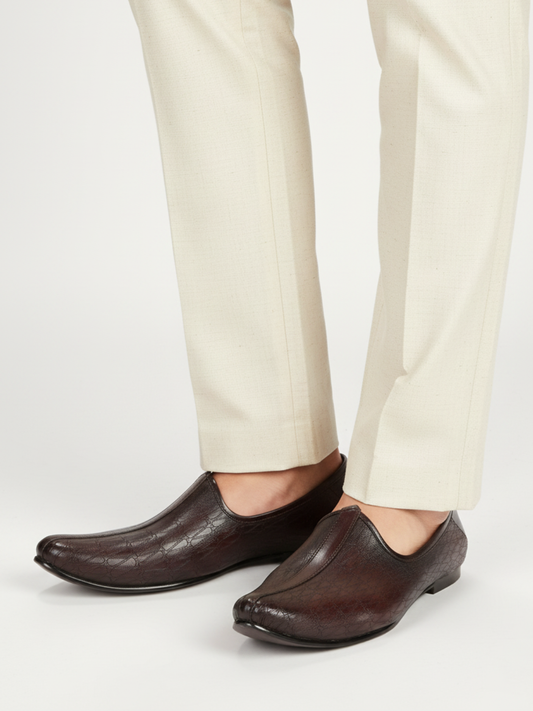 Mens Red Casual Embellished Round Toe Loafers Shoe