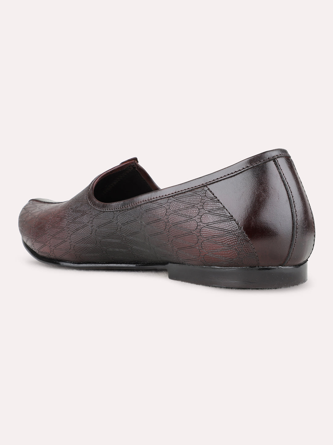 Mens Red Casual Embellished Round Toe Loafers Shoe