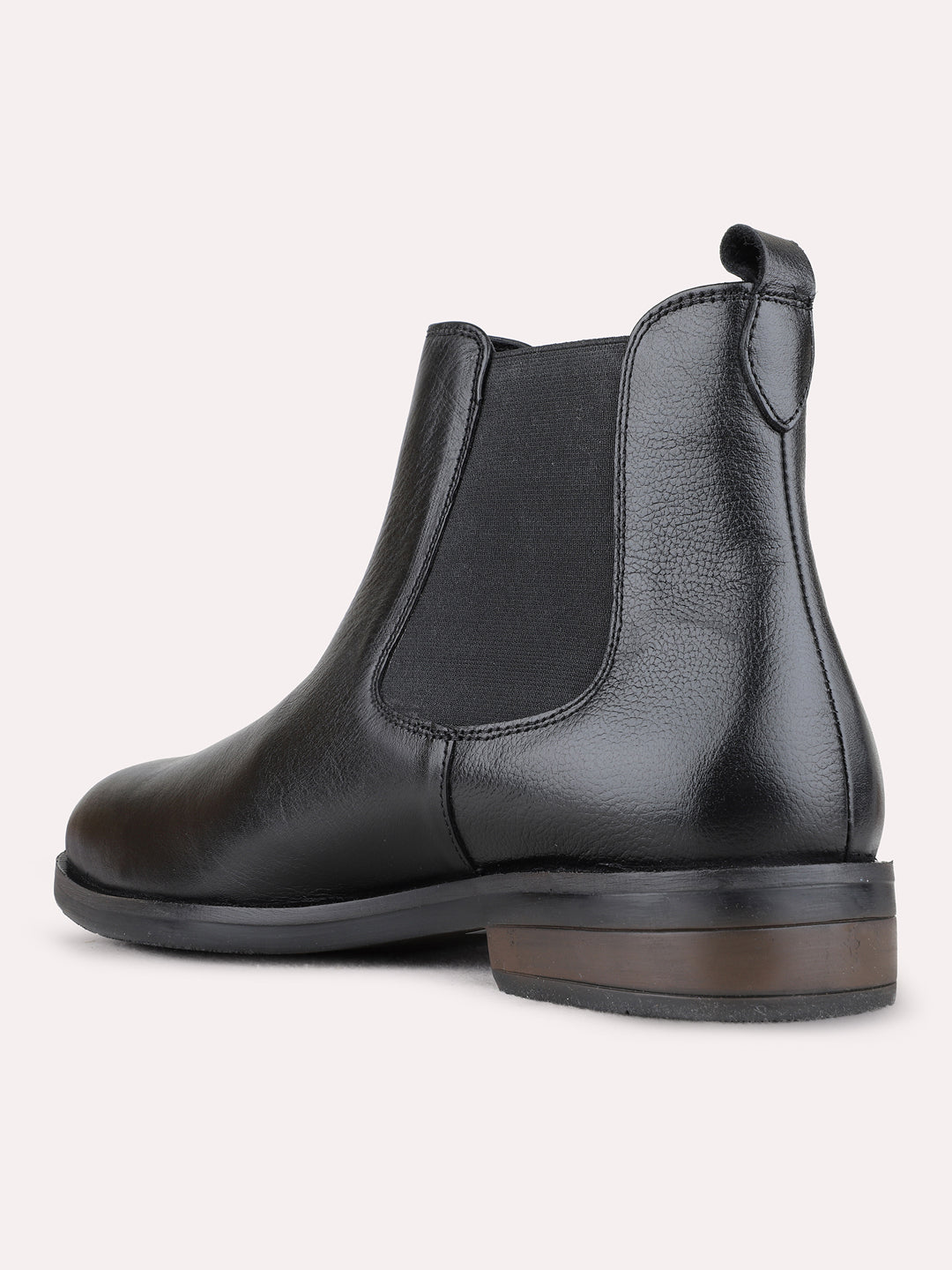 Mens Black Casual Solid Round Toe Boots