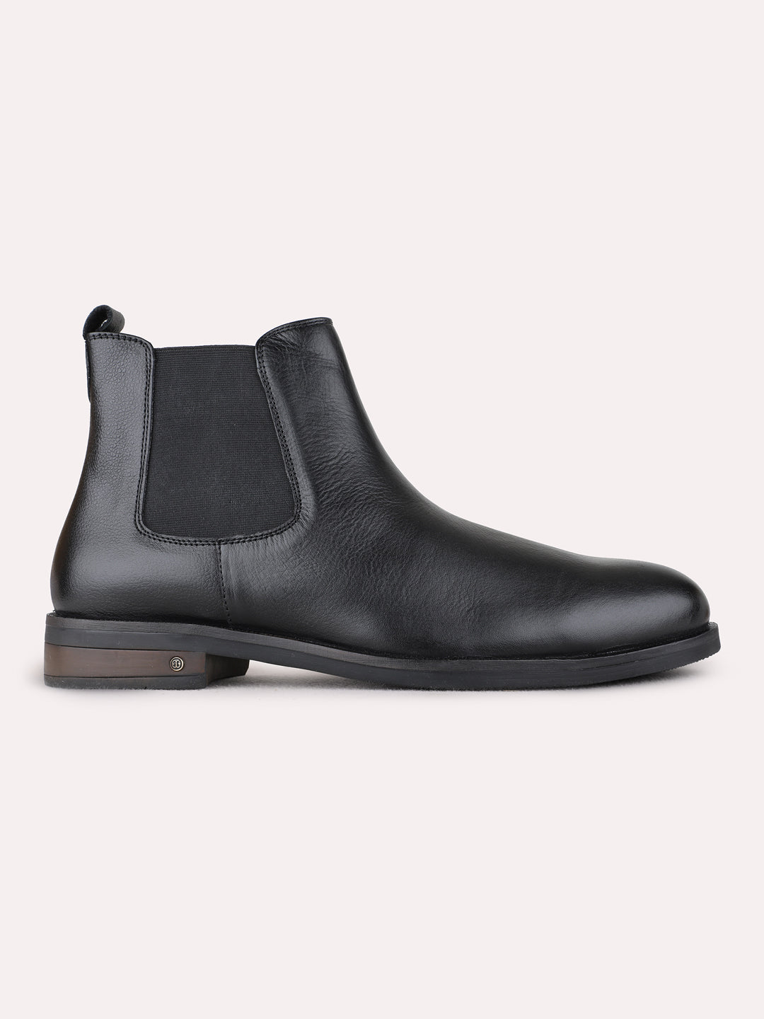 Mens Black Casual Solid Round Toe Boots